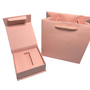 Caja <span class=keywords><strong>de</strong></span> Regalo Cosmética LAN con Tubo Dorado <span class=keywords><strong>de</strong></span> Doble Labial y Colorete, Set <span class=keywords><strong>de</strong></span> Perfume y Cuidado <span class=keywords><strong>de</strong></span> la Piel, Embalaje con Cierre Magnético, Cartón Gris - Product Image 4