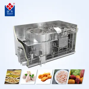 SQUARE Impact Quick Freezer Cryogenic Stainless Steel Double Drum Self-stacking Spiral Freezer