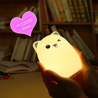 Lampe LED créative en silicone en forme d'ours, design de dessin animé, 5V, 50000 heures, télécommande, contrôle tactile, veilleuse pour chambre à coucher/table