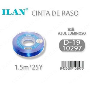 Nastro in raso Ilan 1,5 m 25y Blu brillante D19 - Product Image 1