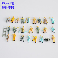 Modèle de mini-travaux publics en plastique coloré, figurines miniatures de chemin de fer, décoration de table de sable architecturale, modèle de micro-scène