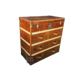 Mobili per baule <span class=keywords><strong>vintage</strong></span> soggiorno in vera pelle 4 cassetti antico piroscafo cassettiera portaoggetti TV tavolo <span class=keywords><strong>camera</strong></span> <span class=keywords><strong>da</strong></span> <span class=keywords><strong>letto</strong></span> ampio <span class=keywords><strong>comò</strong></span> - Product Image 4