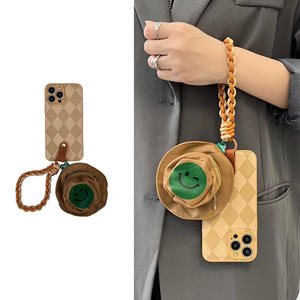 Ins Style Fisherman's Cap Ear Colgador de la caja del teléfono móvil para Apple 16 Promax Carcasa para iPhone 15 14 Plus 13 Lanyard 11 - Product Image 2