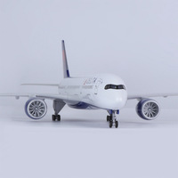 Modèle d'avion Delta A350 47cm à l'échelle 1/142 en résine avec éclairage LED, cadeau d'affaires pour présentation