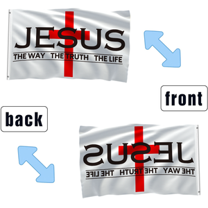 Bandera <span class=keywords><strong>de</strong></span> Jesús, el Camino, <span class=keywords><strong>la</strong></span> <span class=keywords><strong>Verdad</strong></span> y <span class=keywords><strong>la</strong></span> Vida, 3x5 pies, Cruz Cristiana, Bandera Religiosa para Decoración <span class=keywords><strong>de</strong></span> Pared <span class=keywords><strong>de</strong></span> Iglesia u Hogar - Product Image 2