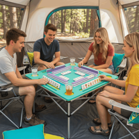 Fichas de Mahjong Flotantes Plegables Impermeables de Lujo - Juego de Mahjong Portátil Ecológico para Fiestas en la Piscina, Playa, Camping y Jardín