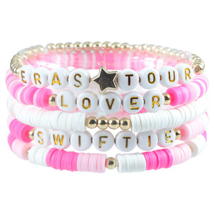 Ensemble de bracelets perlés en perles de riz avec lettres anglaises, design inspiré de <span class=keywords><strong>Taylor</strong></span> <span class=keywords><strong>Swift</strong></span>, cadeau d'amitié - Product Image 3