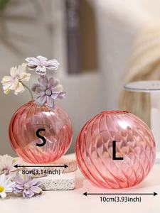 Sur Mesure Coloré <span class=keywords><strong>Plat</strong></span> <span class=keywords><strong>Rond</strong></span> Spirale Verre Orb Globe Sphère Boule <span class=keywords><strong>Vase</strong></span> À Fleurs pour Table Centre De Table Décoration De Ferme - Product Image 6