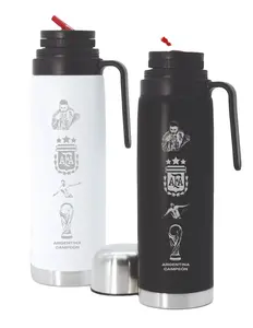 Modern 1-Liter Stainless Steel Thermos Flask Vacuum Insulated with Handle Eco-Friendly Large Capacity for Yerba Mate Tea