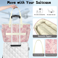 Sac fourre-tout décontracté écologique de 20 L, sac de voyage personnalisé avec imprimé fougère hawaïenne, plusieurs poches pour le rangement, sac de courses