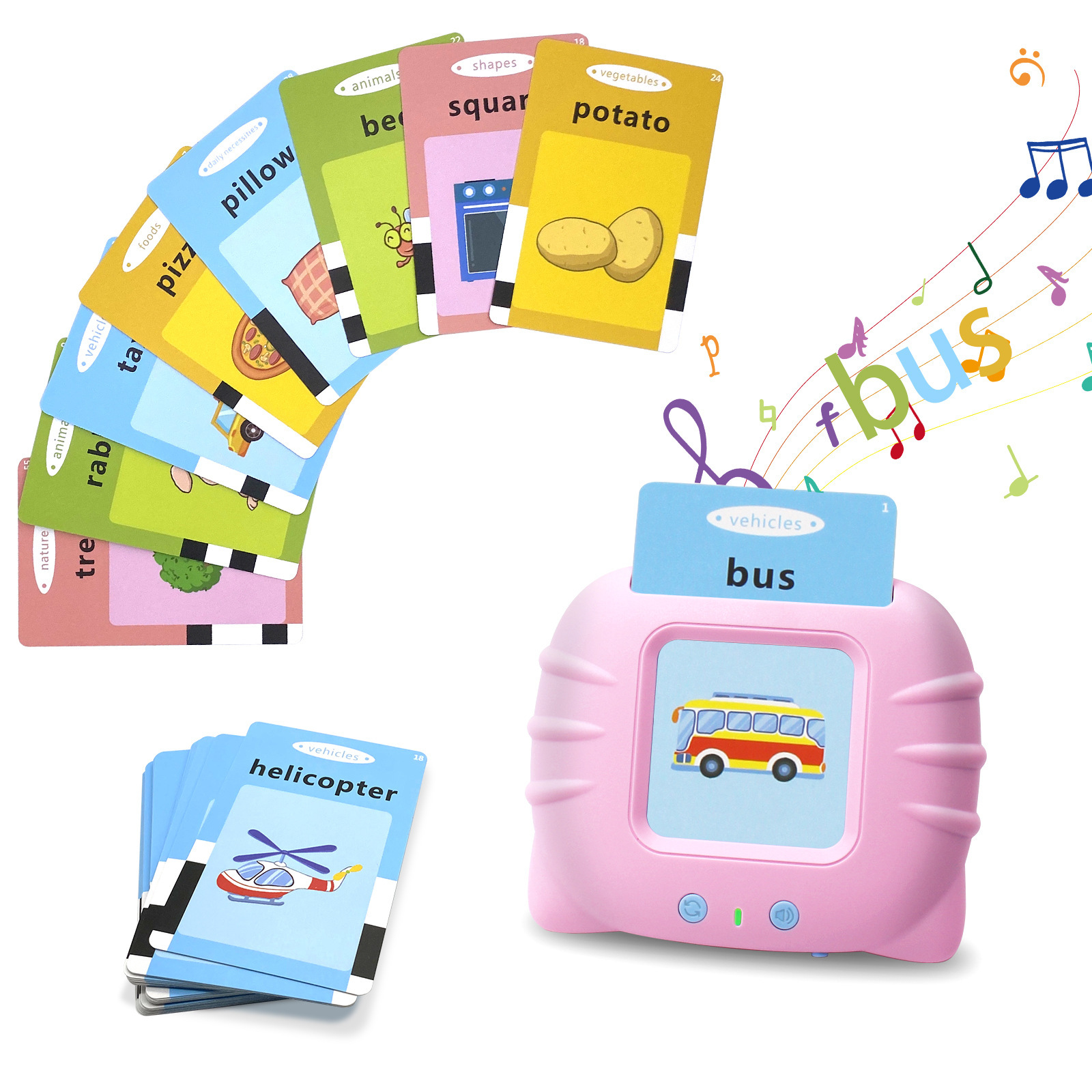 Toddlers Kids Early Educational Toys Custom Talking Audible English Flash Cards Learning Machine