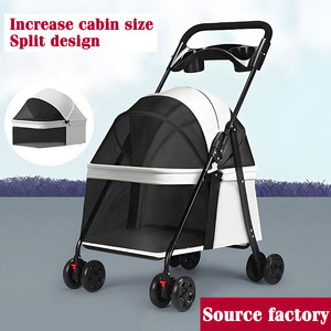 JXB Meilleure vente de transporteurs de <span class=keywords><strong>voiture</strong></span> pour animaux de compagnie Oxford pour chats, chiens, petits chiens. Roues légères pliables de grande capacité pour un transport facile - Product Image 2