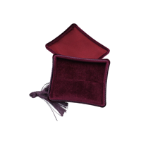 Boîte à bijoux de luxe en velours avec pompon, étui à bijoux, organisateur de colliers et boucles d'oreilles, boîte de rangement pour emballage cadeau de boutique et de vente au détail