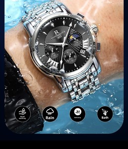 Đồng hồ thạch anh thời trang cao cấp dành cho nam, mặt nhỏ, ba kim, chống nước, đa chức năng, hiển thị lịch tuần trăng, 20mm - Product Image 3