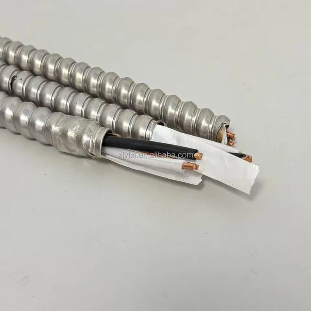 AC90 CSA 14/2 Aluminum/Copper Conductor14/3 14/4 AC90 Flexible Interlocked Aluminum Armoured Cable Wire