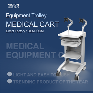 Hot-bán 4-Tier kim loại di động máy trạm giỏ hàng với màn hình gắn kết bệnh viện & phòng khám y tế nội soi lưu trữ xe - Product Image 5