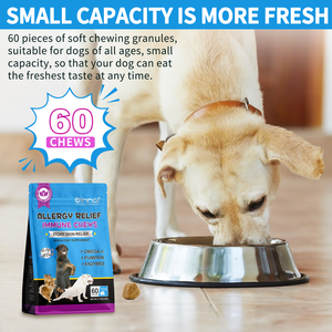 Oimmal 60 Soft Chews Pet Allergy Relief Chews Itchy Soulagement de la peau pour chiens Anti Itch Support Suppléments de santé immunitaires pour chiens - Product Image 5