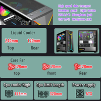 SPCC verre trempé mi tour ATX ITX MATX Gaming PC Case avec ventilateurs RVB LED ARGB Strip Metal Mesh Custom Desk Case