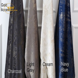 Cửa sổ xếp nếp trang trí màu xanh vải đỏ Bronzing Vàng jacaquard nhung rèm cửa - Product Image 3