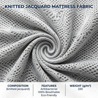 Tissu de matelas antibactérien couleur personnalisée 220GSM, tissu de lit en jacquard tricoté teint en fil pour matelas