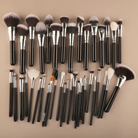 Mekop Set kuas rias penuh Diy tanpa Logo, Set kuas riasan Foundation Profesional 40 buah dengan palet