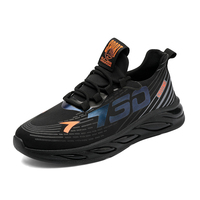 Sepatu Sneakers Chunky Pria Weshine Hitam, Bahan PU, Lapisan Mesh, Model Musim Semi, Dapat Dikustomisasi, Grosir, Sepatu Kasual Sport