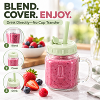 Mini-mixeur portable 300 ml rechargeable par USB, extracteur de jus personnel, mixeur électrique, petit mixeur à smoothies