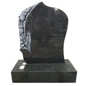 Láseres conmemorativos funerarios de granito negro, láseres con tallado de <span class=keywords><strong>flores</strong></span> - Product Image 6