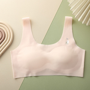 <span class=keywords><strong>Soutien</strong></span>-<span class=keywords><strong>gorge</strong></span> sans couture pour filles, respirant, rembourré en latex, pour adolescentes et adolescentes, sous-vêtements en soie glacée, confortables pour étudiants - Product Image 5