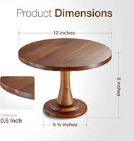Soporte para Pastel de Madera de Acacia, Soporte Redondo de Madera Antiguo para Pastel, Base para Bandeja de Pastel, Soporte de Exhibición de Alimentos para Mesa de Postres