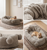 Lit pour chien surdimensionné, ensemble modulaire, mousse déchiquetée de qualité meubles, canapé-lit avec poche de rangement pour grands chiens