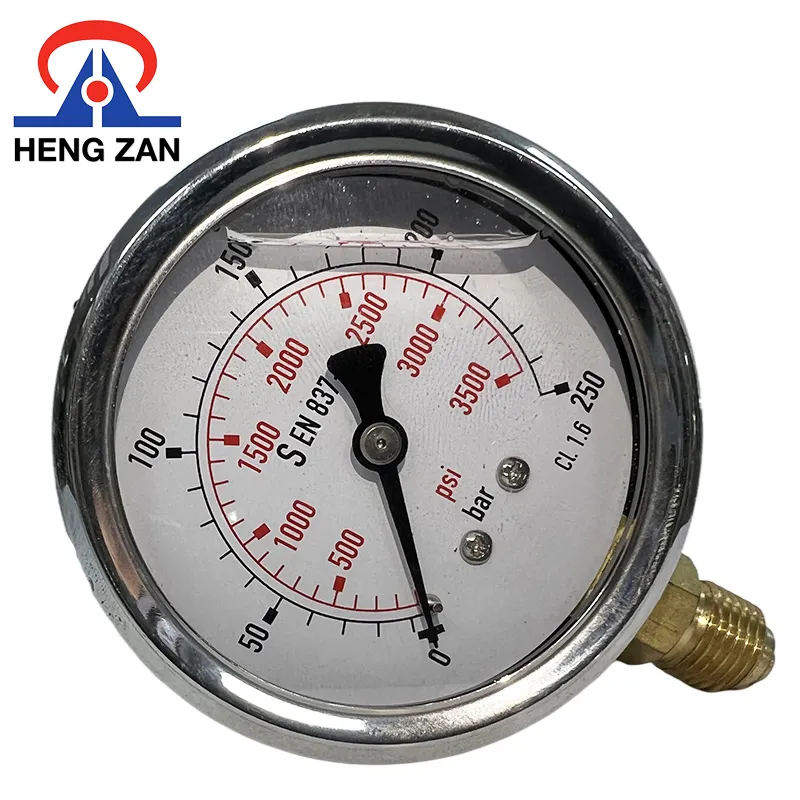 Manometer Kaca Presisi Tekanan Manometer, Pengukur Tekanan Minyak Stainless Steel Manometer