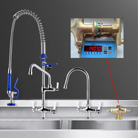 Robinet de lavabo de cuisine commercial mitigeur d'évier de pré-rinçage en laiton monté sur le pont/robinets en acier inoxydable Sus304 pour hôtels