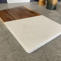 Nouveaux Gadgets 2026 : Planche à découper multifonctionnelle en bois blanc et marbre, double face, facile à nettoyer, pour accessoires de cuisine