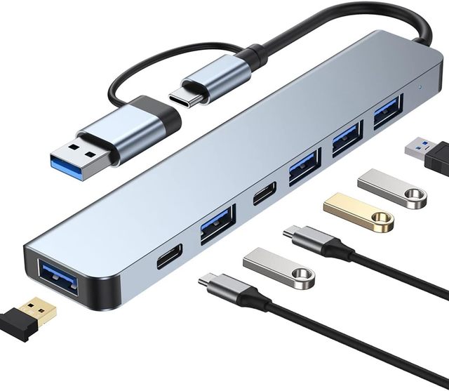 Wholesale Price 7-port Usb C Hub Usb 2.0 3.0 Usb C Multi-port Hub Adapter for Ipad Computer