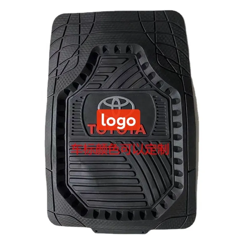 4-Piece Heavy Duty PVC Rubber UNIVERSAL Car Floor Mat Set for Nissan Hyundai Renault Toyota Universe Logo