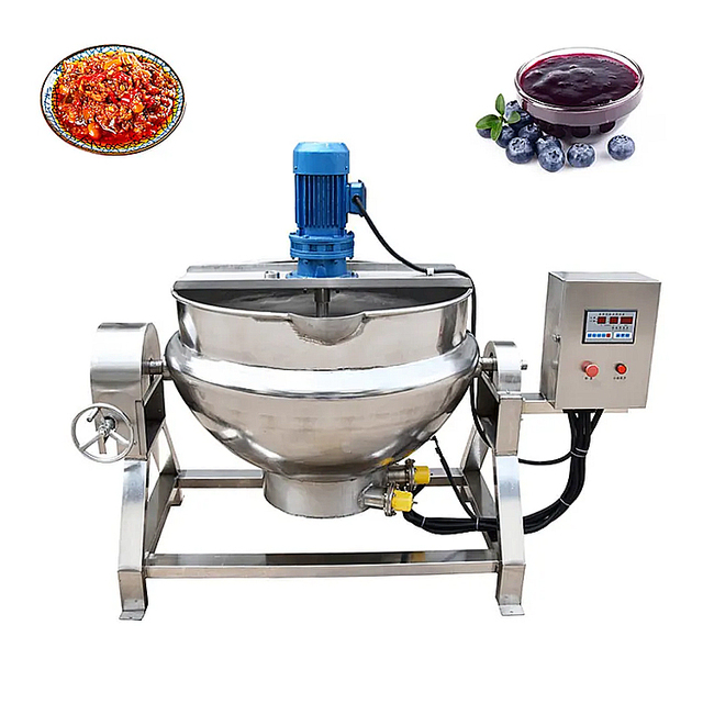 China Wholesale Price Cooking Pots Steam Cooker Jacketed Kettle Cooking Mixer Machine With Mixer