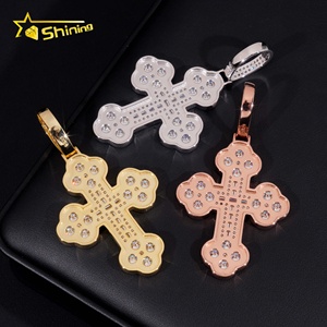 Ciondolo Tennis Personalizzato in Argento Sterling 925 con Moissanite VVS, Gioielli Hip Hop Iced Out, Ciondolo a Croce alla Moda - Product Image 5