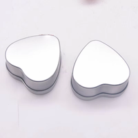 Boîte en fer blanc argenté en gros avec fenêtre, en forme de cœur, pour bougies, conteneur personnalisé avec logo, pour crème cosmétique, produits ménagers