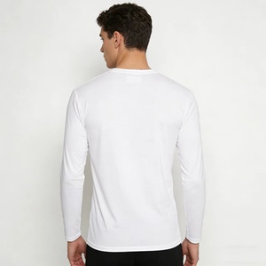 Camisetas de Manga Larga para Hombre de Talla Grande, Alta Calidad, Logotipo Personalizado, 180 Gramos de Peso de Tela, Diseño en Blanco, Venta al Por Mayor - Product Image 3