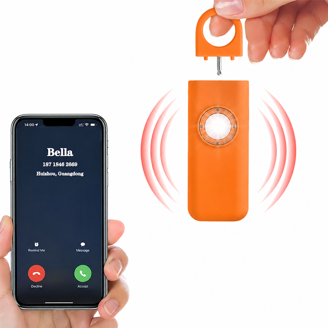 ODM/OEM 130dB SOS Call and GPS Location Personal Safety Alarm with Strobe Light Rechargeable Self Defense Keychain for Women