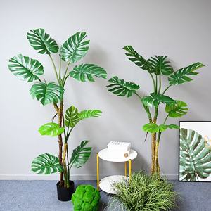 Nouveauté Décoration d'intérieur nordique <span class=keywords><strong>Plante</strong></span> en plastique 155 cm Monstera Deliciosa <span class=keywords><strong>Albo</strong></span> Feuille de tortue Faux Monstera Feuille de <span class=keywords><strong>plante</strong></span> - Product Image 6