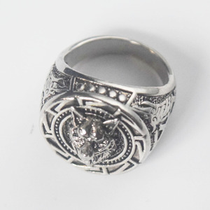 Mode Messing legierung Wikinger Krieger <span class=keywords><strong>Wolf</strong></span> Kopf Charm Ringe für Männer Retro Celtic <span class=keywords><strong>Wolf</strong></span> Totem Fingerring Schmuck - Product Image 3