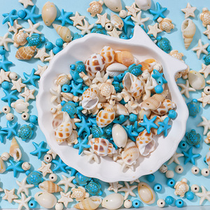 Cuentas de Concha Mixtas de Vida Marina para la Creación de Joyas con Estrellas de Mar, Tortugas Marinas, Conchas y Turquesa Color 5325 - Product Image 1