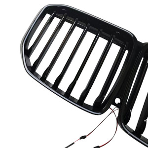 Grille avant noire brillante à LED simple avec éclairage pour BMW X7 G07 2020 2021 2022, garniture de pare-chocs avant - Product Image 5