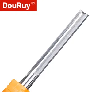 DouRuy Solid Carbide 2 Flute Straight Cnc Cutting Tools Milling Cutters Double Flute Straight End Mill For Wood And MDF