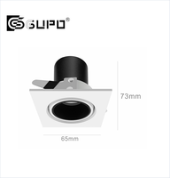 GUPO Kap Lampu Aluminium Ukuran Lubang Potong 75Mm untuk GU5.3 MR16 GU10 Lampu Sorot LED Hotel Bingkai Lubang Pin Anti Silau