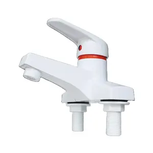 double hole single handle plastic faucet for cold and hot water