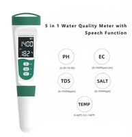 Testeur de qualité de l'eau multifonctionnel 5 en 1: PH, TDS, EC, salinité et température