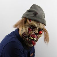 Nicro Costume Party Prop Démon Plein Visage Réaliste Humaine Effrayant Dégoûtant Laid Visage Vampire Zombie Latex Halloween Creepy Masque